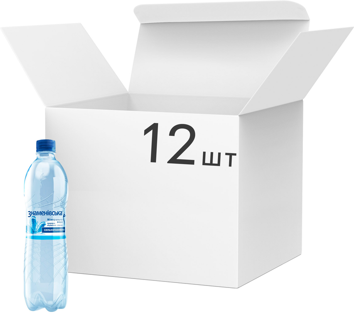Упаковка минеральной газированной воды Знаменівська 0.5 л х 12 бутылок ...