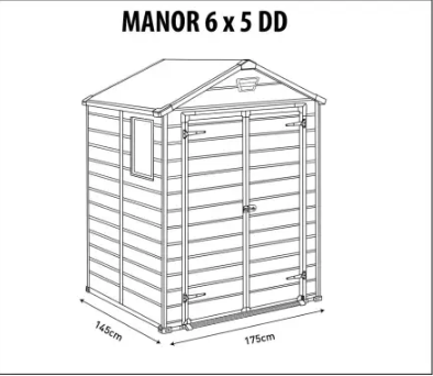 Садовий пластиковий будиночок Keter Manor 6x5 DD (185см х 152см) 255139 - зображення 4