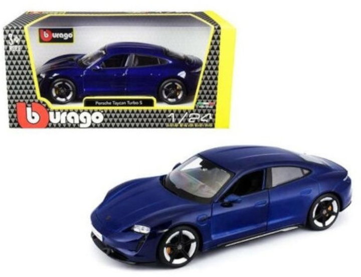 Металевий автомобіль Bburago Porsche Taycan Turbo S Blue 1/24 (4893993002764) - зображення 1