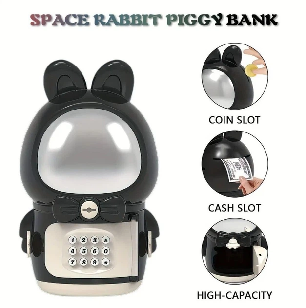 Детская электронная копилка - сейф з кодовым замком Зайчик - Космонавт Space Rabbit Piggy Bank (995098) - изображение 2