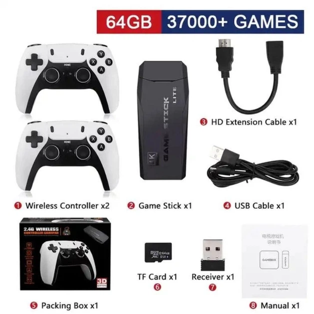 Портативная игровая приставка - консоль Wireles Contror Gamepad 4K M8PRO два джойстика 2.4G - изображение 3