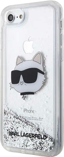 Etui Karl Lagerfeld Glitter Choupette Head do Apple iPhone 7/8/SE 2020/SE 2022 Silver (3666339118853) - obraz 2