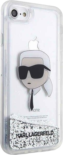 Etui Karl Lagerfeld Glitter Karl Head do Apple iPhone 7/8/SE 2020/SE 2022 Silver (3666339118860) - obraz 2