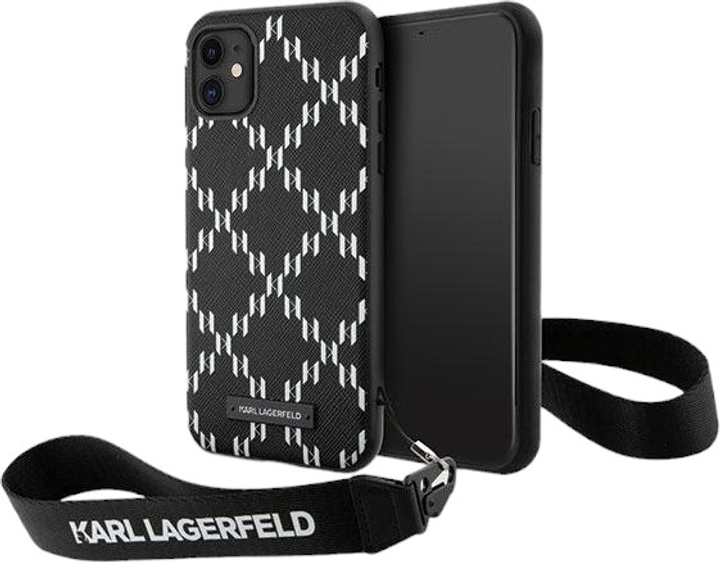Панель Karl Lagerfeld Monogram Losange Saffiano do Apple iPhone Xr/11 Black (3666339169992) - зображення 1