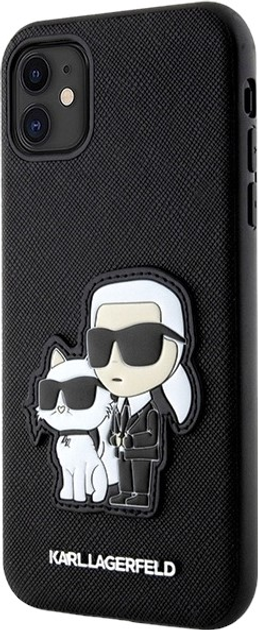 Etui Karl Lagerfeld Saffiano Karl&Choupette do Apple iPhone Xr/11 Black (3666339127022) - obraz 1