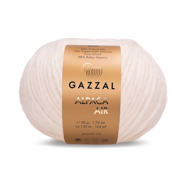 Пряжа Gazzal Alpaca Air 70 Молочный - Фото 1 Пряжа Gazzal Alpaca Air 70 Молочный - изображение 1