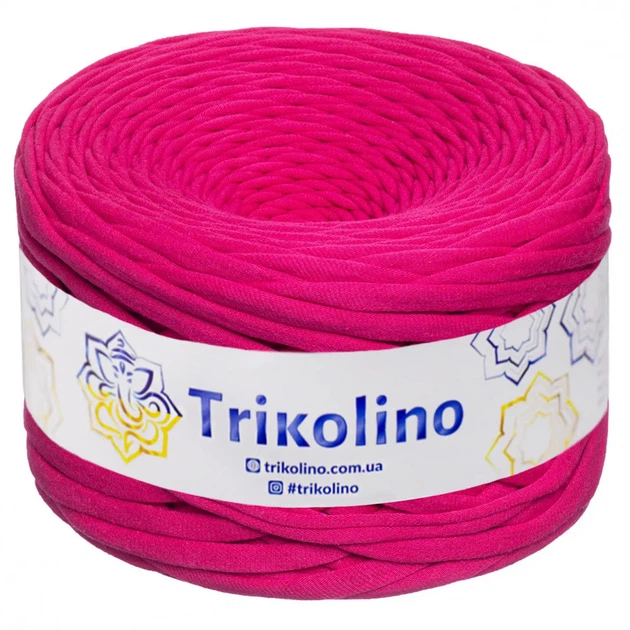 Пряжа трикотажна Trikolino 7-9 мм 100 м Розовая фуксия - Фото 1 Пряжа трикотажна Trikolino 7-9 мм 100 м Розовая фуксия - изображение 1