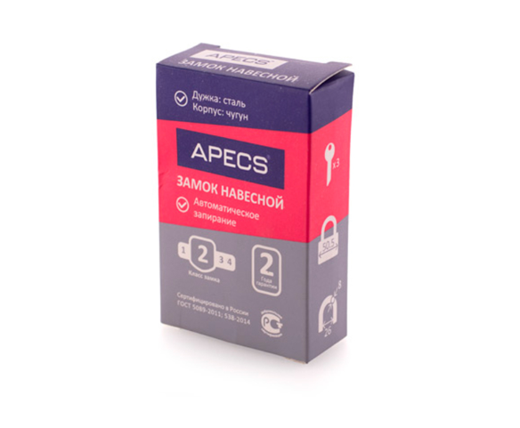 Замок навесной Apecs PD-03-50 (1шт) - изображение 4