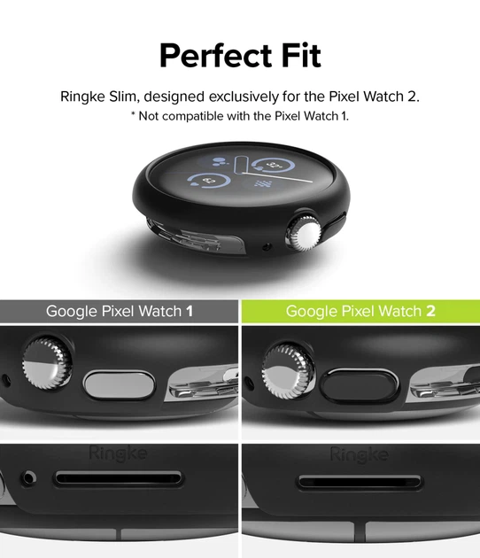 Чехол Ringke Slim Clear + Matte Black 2-pack для Google Pixel Watch 2 (S78601RS) - изображение 4
