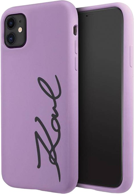 Панель Karl Lagerfeld Silicone Signature do Apple iPhone Xr/11 Purple (3666339130602) - зображення 2