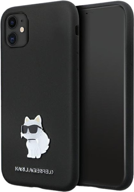 Панель Karl Lagerfeld Silicone C Metal Pin do Apple iPhone Xr/11 Black (3666339166274) - зображення 2
