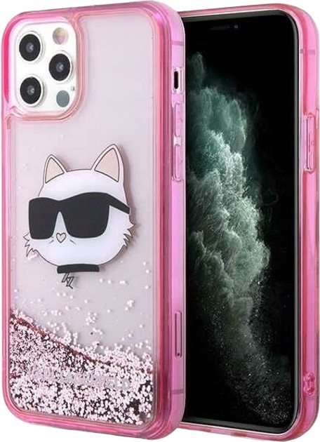Etui Karl Lagerfeld Glitter Choupette Head do Apple iPhone 12/ 12 Pro Pink (3666339119065) - obraz 2