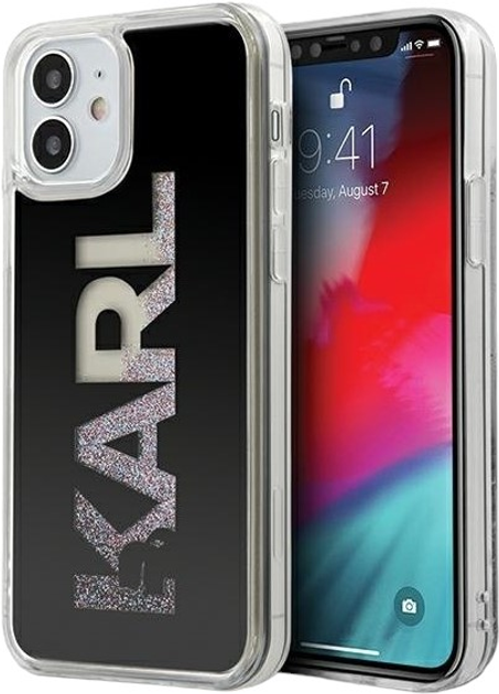 Панель Karl Lagerfeld Karl Logo Glitter do Apple iPhone 12 mini Black (3700740483343) - зображення 1