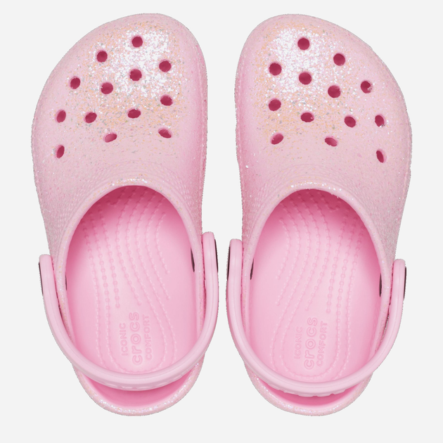 Chodaki dziecięce dla dziewczynki Crocs Classic Glitter Clog TCR206992 22-23 Jasnoróżowe (196265255405) - obraz 4