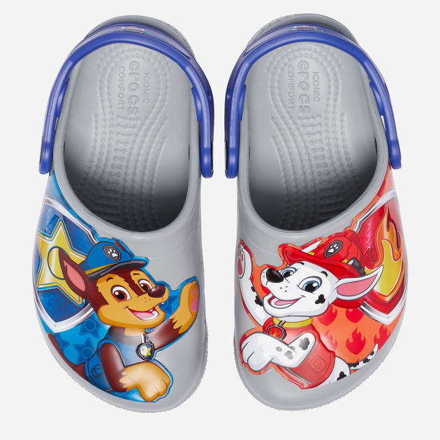 Дитячі крокси-сабо для хлопичка Crocs Crocs Fl Paw Patrol Patch Cg TCR207487 22-23 Сірий/Синій (191448882928) - зображення 4
