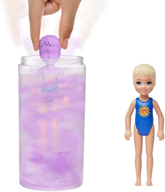 Лялька Барбі Челсі Сюрприз Кольорове перевтілення Barbie Color Reveal Chelsea Doll Sunny N' Cool beach Series (GTP52) - Фото 4 Лялька Барбі Челсі Сюрприз Кольорове перевтілення Barbie Color Reveal Chelsea Doll Sunny N' Cool beach Series (GTP52) - зображення 4