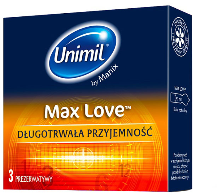 Prezerwatywy Unimil Max Love lateksowe 3 szt (5011831082061) - obraz 1