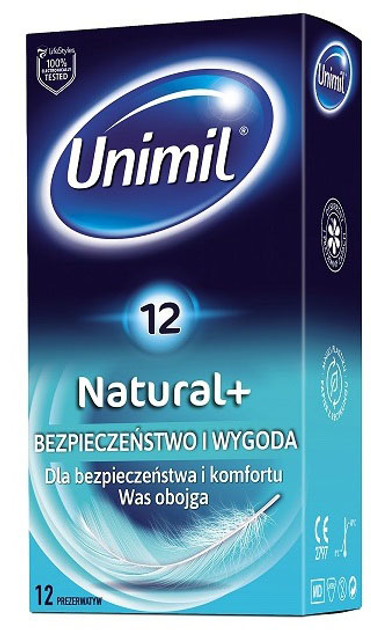 Prezerwatywy Unimil Natural+ lateksowe 12 szt (5011831083280) - obraz 1