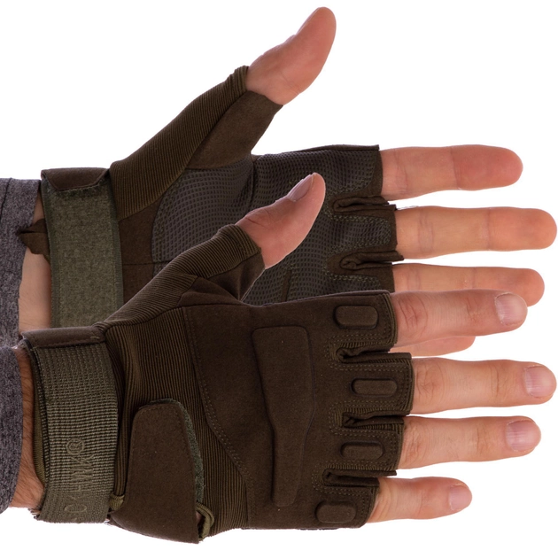 Тактичні рукавички з відкритими пальцями BLACKHAWK BC-4380 L Olive - зображення 1