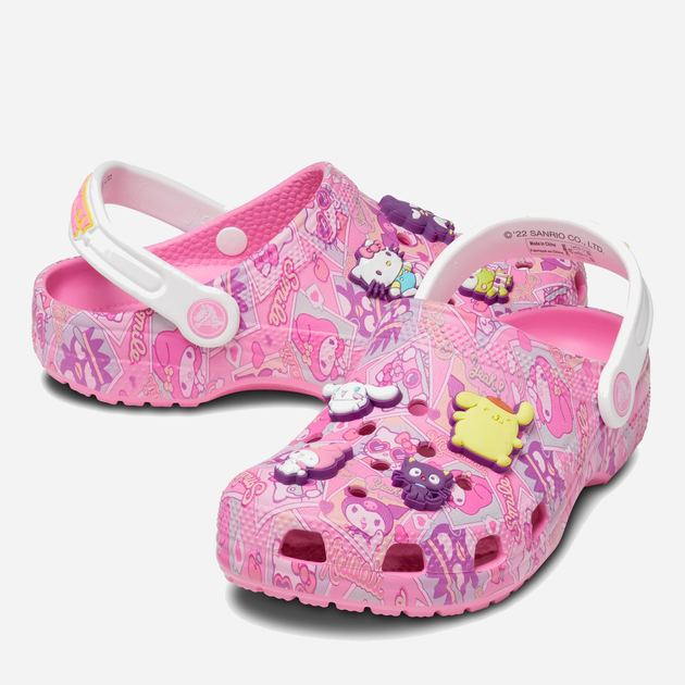 Crocsy dziecięce dla dziewczynki z przypinkami Crocs Classic Hello Kitty Clog TCR208025 22-23 Różowe (196265184972) - obraz 2