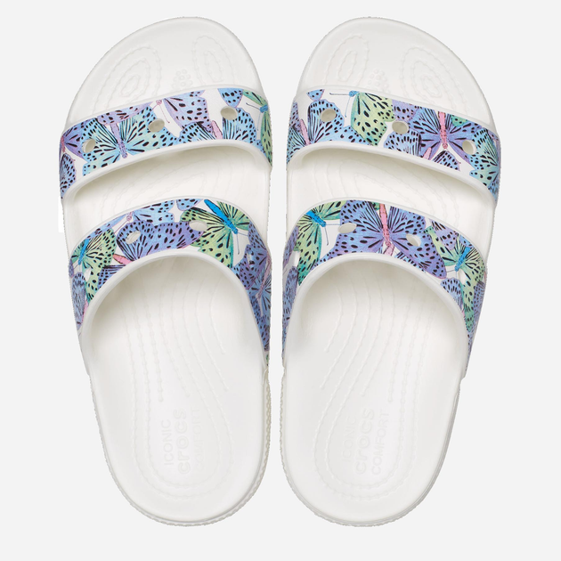 Дитячі шльопанці для дівчинки Crocs Classic Crocs Butterfly Sndl KCR208299 33-34 Білий/Мультиколір (196265236435) - зображення 3