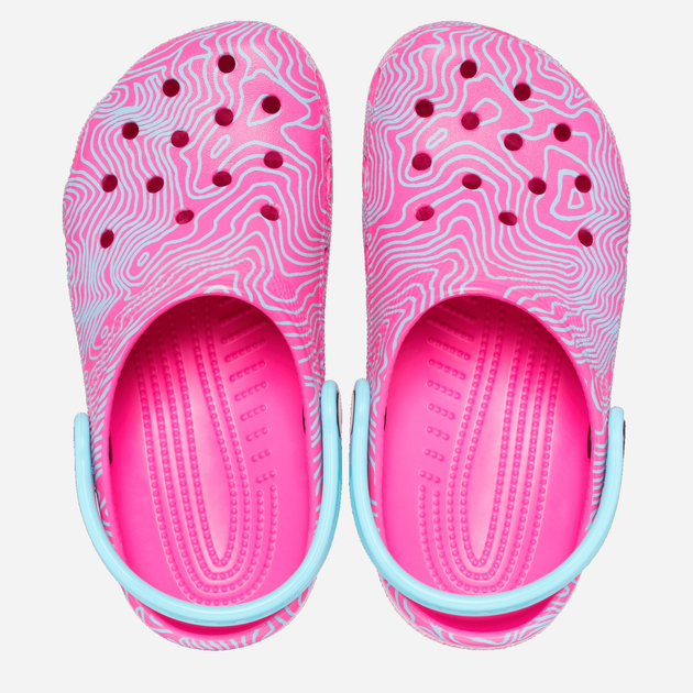 Дитячі крокси для дівчинки Crocs Classic Topographic Clog KCR208313 28-29 Рожеві (196265237609) - зображення 3