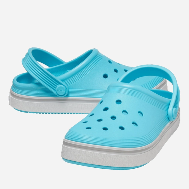 Дитячі крокси для дівчинки Crocs Off Court Clog TCR208479 24-25 Блакитні (196265325269) - зображення 2