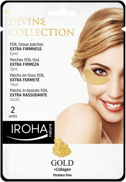 Łaty pod oczy IROHA NATURE Gold Patches Extra Firmness Eyes 2 szt (8436036432683) - obraz 1