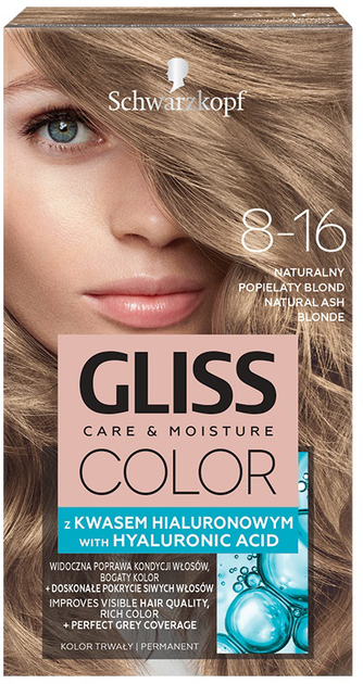 Фарба для волосся Gliss Color Care & Moisture 8-16 Натуральний попелястий блондин 143 мл (9000101622478) - зображення 1