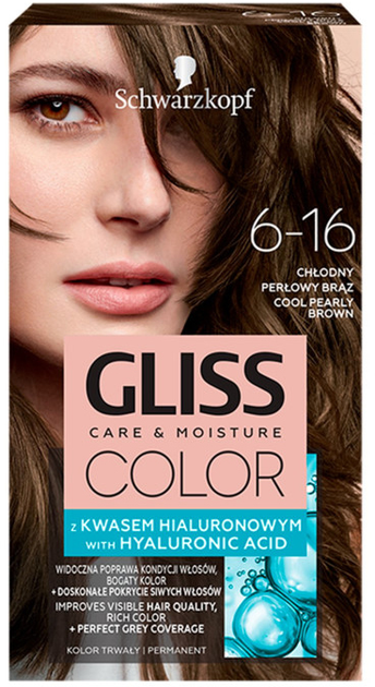 Farba do włosów Gliss Color Care & Moisture 6-16 Chłodny Perłowy Brąz 143 ml (9000101272468) - obraz 1