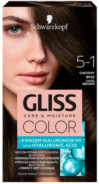 Farba do włosów Gliss Color Care & Moisture 5-1 Chłodny Brąz 143 ml (9000101272369) - obraz 1
