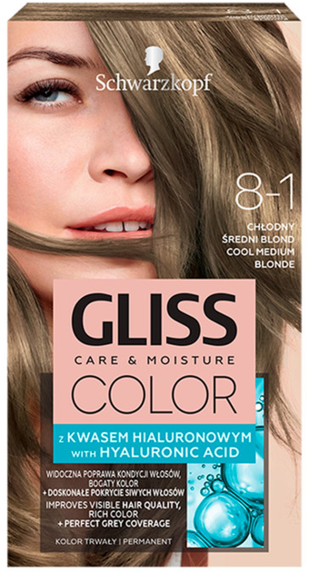 Farba do włosów Gliss Color Care & Moisture 8-1 Chłodny Średni Brąz 143 ml (9000101272260) - obraz 1