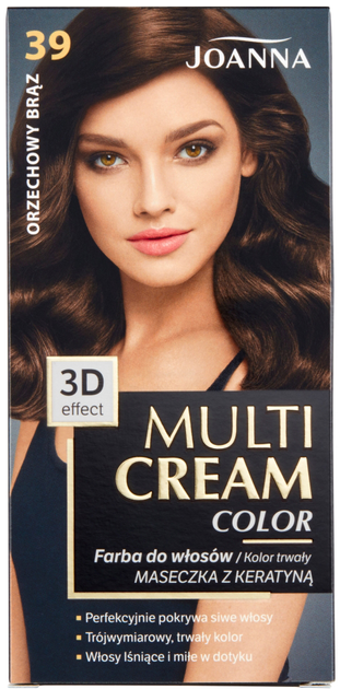 Farba do włosów Joanna Multi Cream Color 39 Orzechowy Brąz 100 ml (5901018013271) - obraz 1