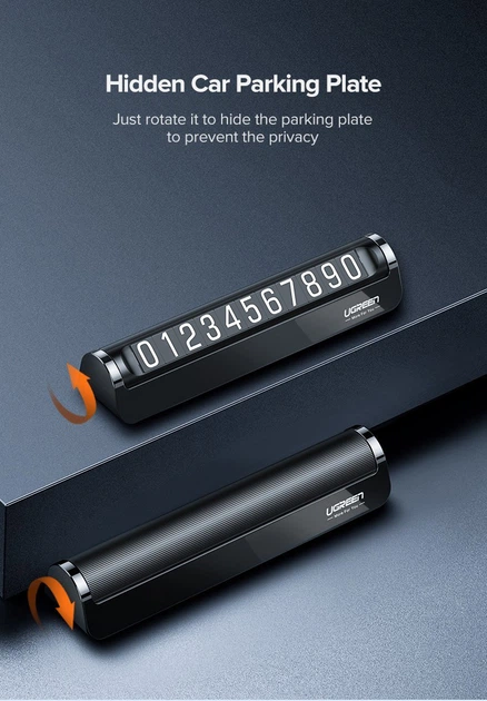 Karta parkingowa Ugreen LP178 Double Number Plate Temporary Parking Card Czarna (UGR-60326) - obraz 4