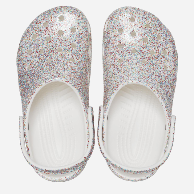 Дитячі крокси-сабо для дівчинки Crocs Classic Sprinkle Glitter Clogk CR208574 29-30 Білі (196265326464) - зображення 3