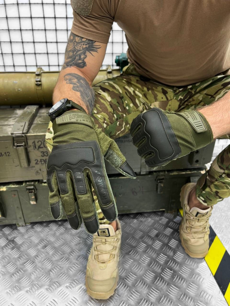 Тактичні рукавички M-Pact Tactical Gloves Olive Elite L - зображення 1