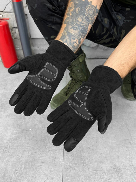 Тактичні флісові рукавички Tactical Gloves Black L - зображення 2