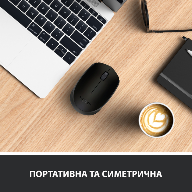 Миша Logitech M170 Wireless Black/Grey (910-004642) - зображення 3