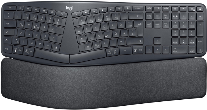 Klawiatura bezprzewodowa Logitech Ergo K860 RF Wireless + Bluetooth Grafit (920-009167) - obraz 1