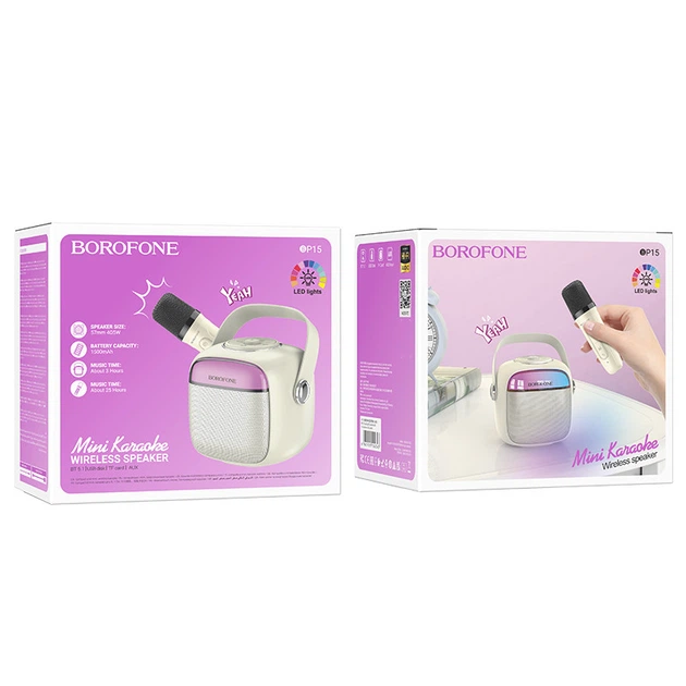 Беспроводная караоке колонка с микрофоном BOROFONE BP15 |AUX, TF, USB| Белый - изображение 2