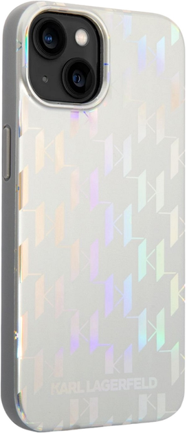 Etui Karl Lagerfeld Monogram Iridescent do Apple iPhone 14 Silver (3666339093075) - obraz 2