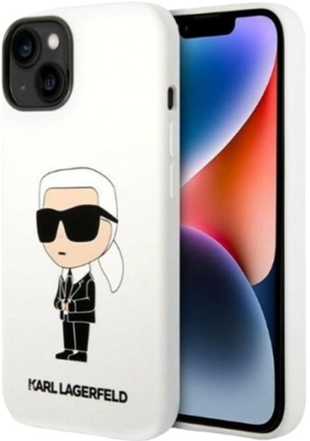Панель Karl Lagerfeld Silicone Ikonik для Apple iPhone 14 White (3666339086602) - зображення 1