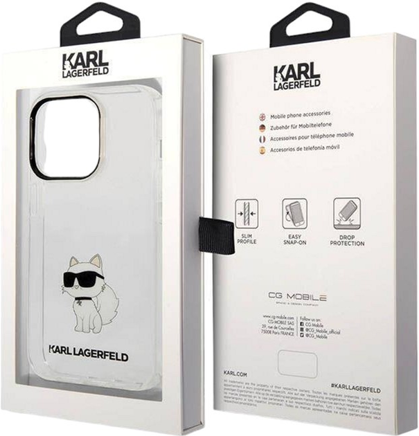 Etui Karl Lagerfeld Ikonik Choupette do Apple iPhone 14 Pro Max Transparent (3666339087159) - obraz 3