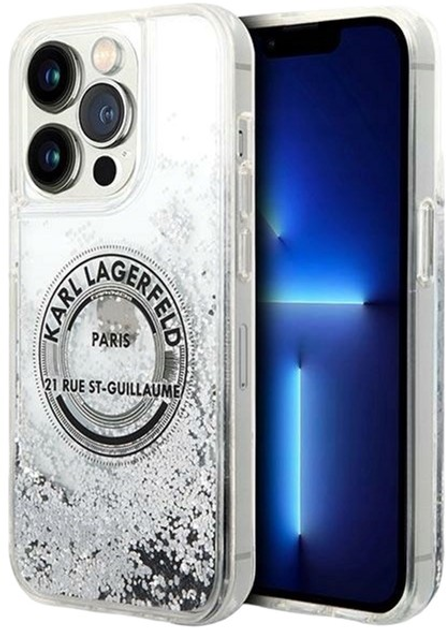 Панель Karl Lagerfeld Liquid Glitter RSG для Apple iPhone 14 Pro Max Silver (3666339085919) - зображення 1