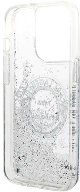 Etui Karl Lagerfeld Liquid Glitter RSG do Apple iPhone 14 Pro Max Silver (3666339085919) - obraz 2