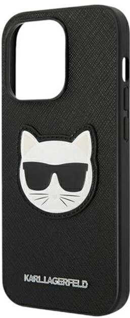 Панель Karl Lagerfeld Saffiano Choupette Head Patch для Apple iPhone 14 Pro Max Black (3666339076986) - зображення 4