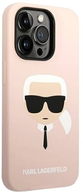 Etui Karl Lagerfeld Silicone Karl Head do Apple iPhone 14 Pro Max Pink (3666339085476) - obraz 3