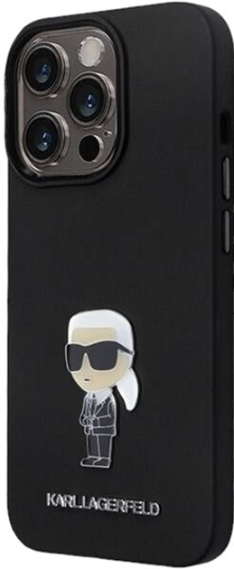 Панель Karl Lagerfeld Silicone Ikonik Metal Pin для Apple iPhone 14 Pro Max Black (3666339165987) - зображення 2