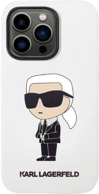 Etui Karl Lagerfeld Silicone Ikonik do Apple iPhone 14 Pro Max White (3666339086633) - obraz 2