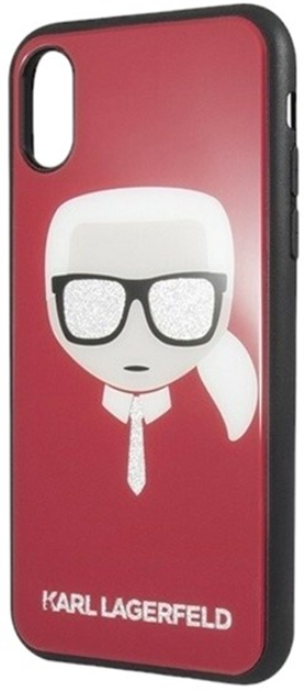Панель Karl Lagerfeld Iconic Glitter Karl Head для Apple iPhone X/Xs Red (3700740444818) - зображення 3
